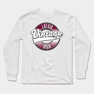 Riga Latvia vintage logo Long Sleeve T-Shirt